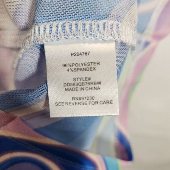 Almost Famous Groovy Bae Mesh Mini Dress - Blue/combo - Size Small - Picture 8 of 9